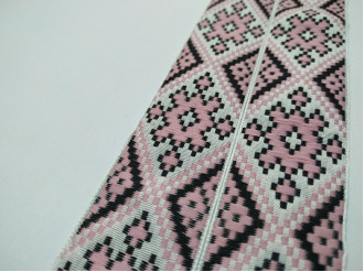 Тесьма с украинским орнаментом арт.10288-pink, цена за 1 метр.