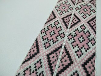 Тесьма с украинским орнаментом арт.10288-pink, цена за 1 метр.