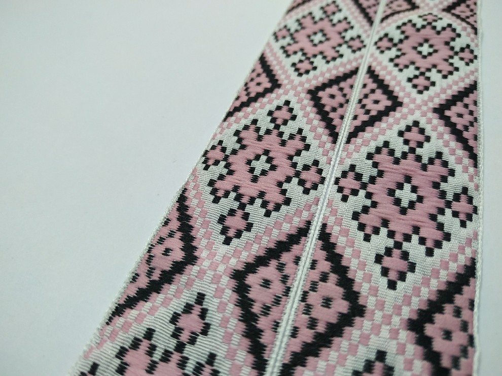 арт.10288-pink український орнамент тасьма