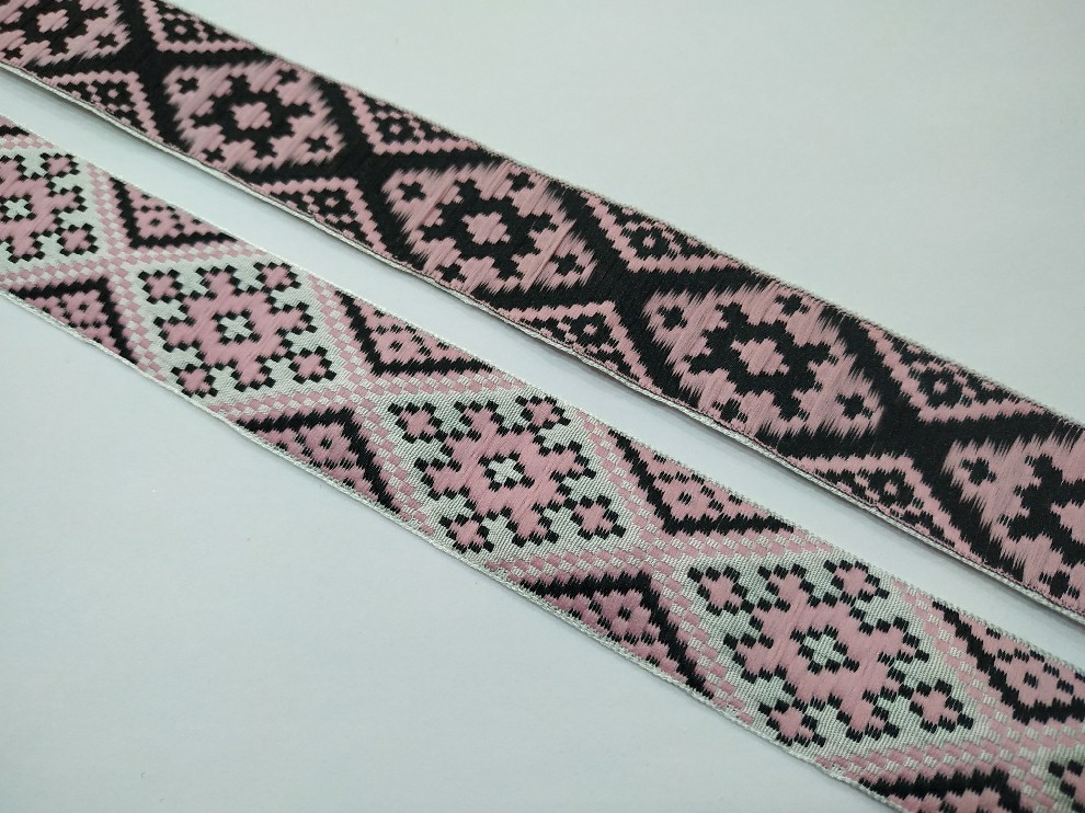 арт.10288-pink український орнамент тасьма