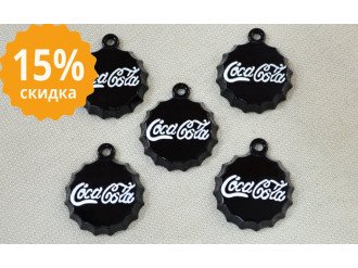 пришивной декор Coca-Cola чёрный арт.25207, цена за 1шт.